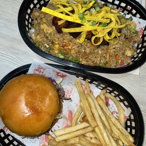 Pork Belly Rice y Pulled Pork Burger 