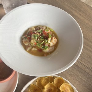 Ceviche de Langostinos con Maracuyá