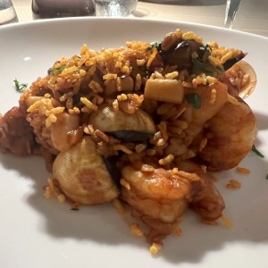 Arroz meloso de mariscos