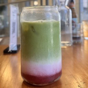 Strawberry matcha latte