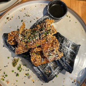 BLACK SESAME WAFFLE & SPICY HONEY BUTTER CHICKEN