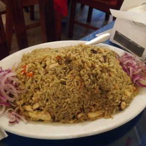 arroz verde con marisco 