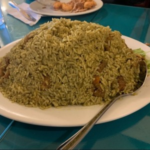arroz verde con marisco 