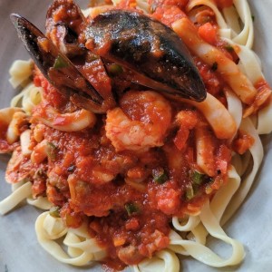 Pasta al Cartucho con Mariscos