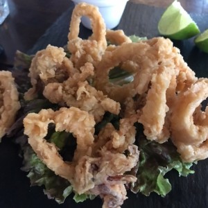 Anneaux et minis calamars frits