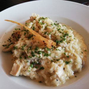 Risotto de poulet et champignons portobello et asperges