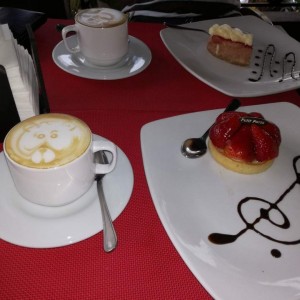 capuchino y postres