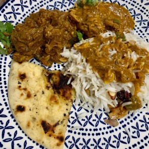 Y mi deliciosa cena india. 