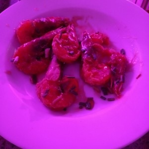 langostinos en salsa maracuya crujiente