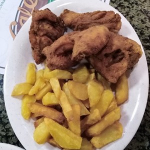 pollo frito con papa