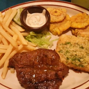 Corvina y filete de res