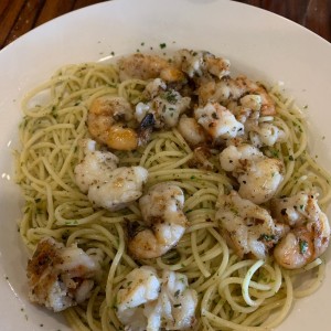 pasta con camarones al oleo