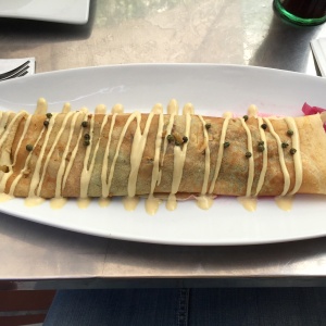 Crepe de filete y mostaza