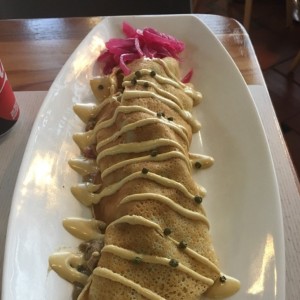 Crepes de Filete con mostaza y pimienta verde