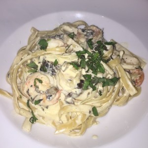 Fetuccini con camarones