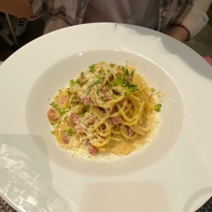 Pasta carbonara al huevo 