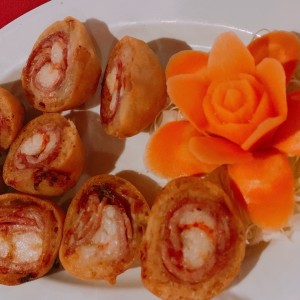 Rollos de langostinos