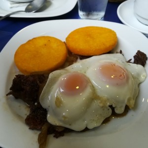 Bistec a Caballo con tortillas