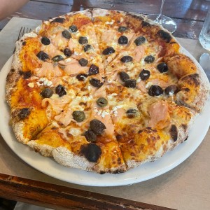 Pizza de salmon ahumado