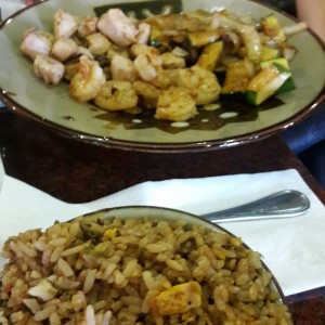 hibachi chicken & shrimp with hibachi fried rice