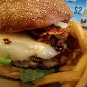 4 cheese & bacon burger