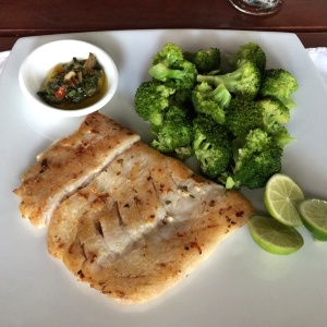 Corvina a la plancha con brocoli