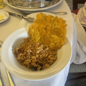 Patacon y arroz con coco