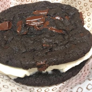 Double chocolate cookie sandwich