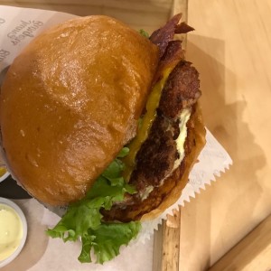 cheese and bacon burger