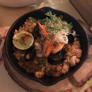 Kimchi rice de mariscos