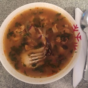 Sopa de Mariscos, (para llevar) simplemete excelente, jamas habia probado una sopa tan espectacular..!