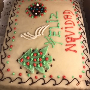 Torta de mazapan decorada de navidad 