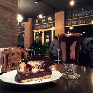 Cheesecake de chocolate y frapuccino