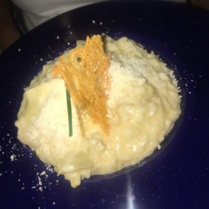 risotto de queso brie y alcachofas
