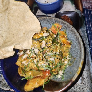 Pollo con curry y coco