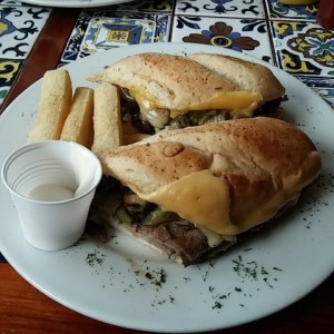 Philly cheese steak sandwich